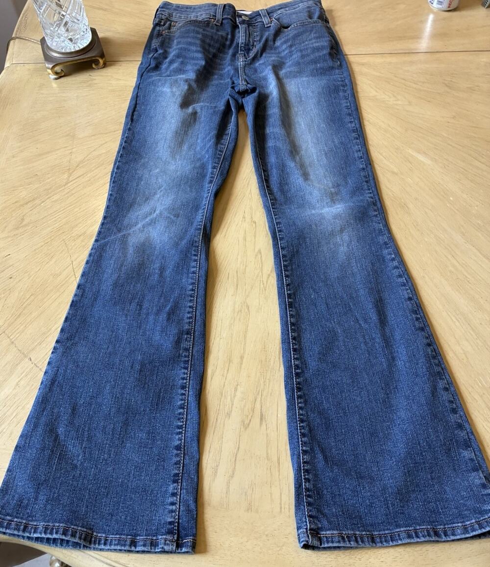 Levis Bootcut Jeans Womens 6 (28x32) Mid Waist Stretch Western Festival Casual